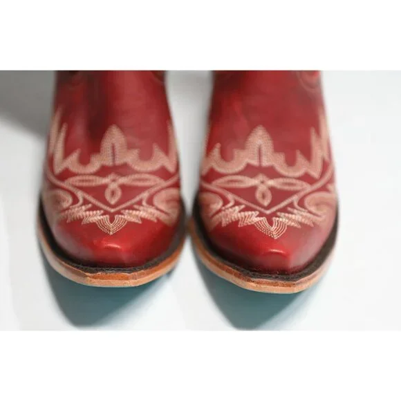 LANE Lexington Western Boots Snip Toe in Ruby Red - Picture 5 of 13